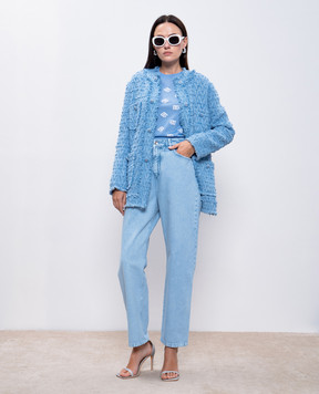 Dolce&Gabbana Blue DG wool and silk jumper FXJ34TJFMGS