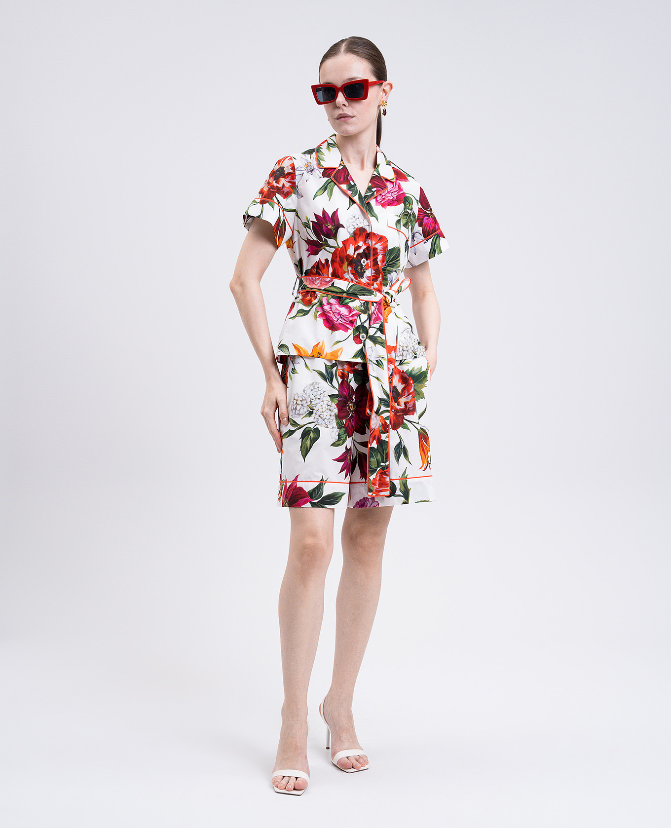 

White blouse with floral print Dolce&Gabbana