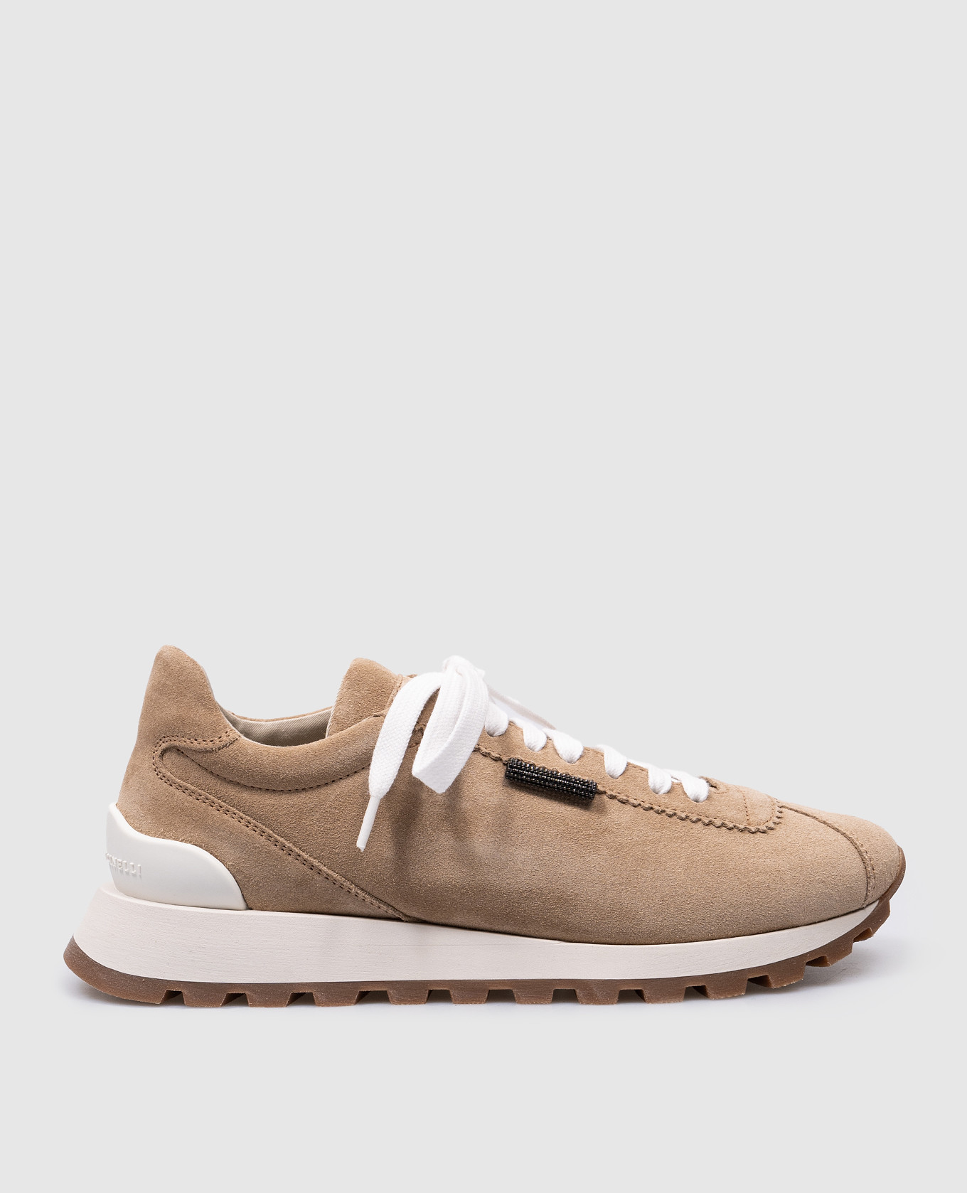

Beige suede sneakers with logo Brunello Cucinelli