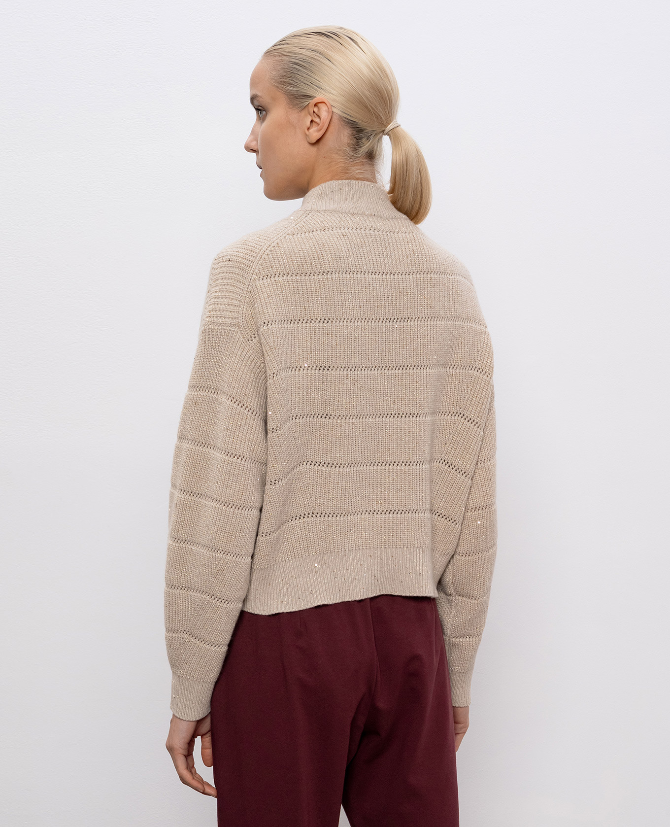 

Beige cashmere and wool sweater with lurex Brunello Cucinelli