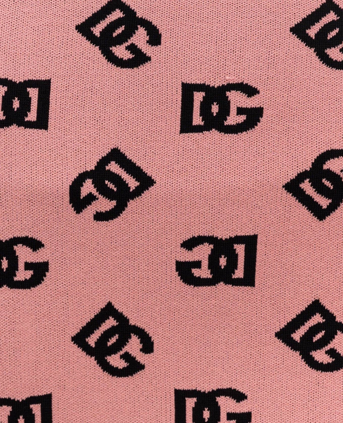 Pink midi skirt with monogram logo pattern Dolce&Gabbana 5