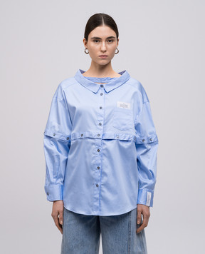 Rokh Blue shirt with logo R0CA294