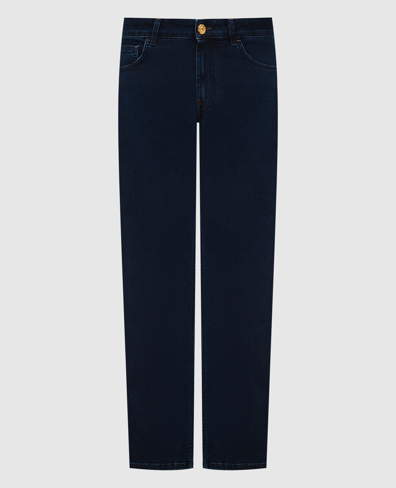 

Blue jeans with a leather patch Stefano Ricci
