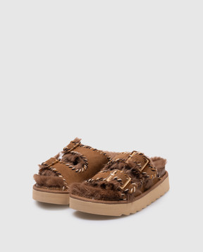 Colors of California Brown suede flip-flops HCSTORMY48