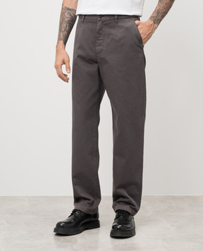 Dolce&Gabbana Gray pants with logo patch GP0C2DG8LR1