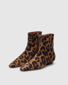 Paris Texas Bettina brown suede boots in animal print PX1561XV0LP