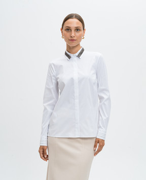 Peserico White shirt with monil chain and lurex S06729J0B8924