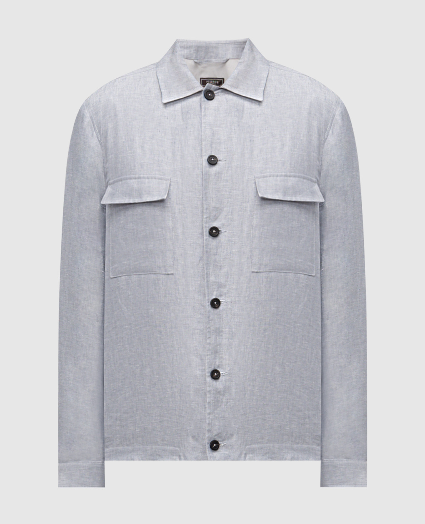 

Blue linen shirt with a pattern Peserico, Light blue