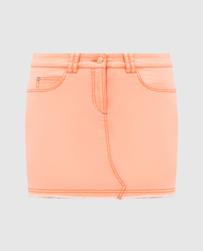 Manuel Luciano Orange denim skirt with logo 1311379
