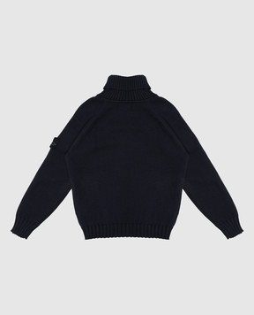 Stone Island Children's blue sweater with a logo patch 8116504A28