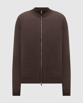 Cashmere&Whiskey Brown cashmere cardigan MU8671312341R