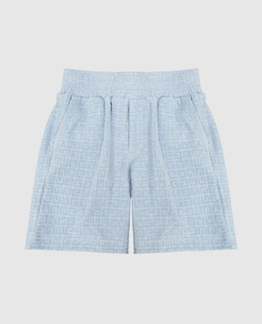 Givenchy Children's blue shorts with emblem pattern H3071145