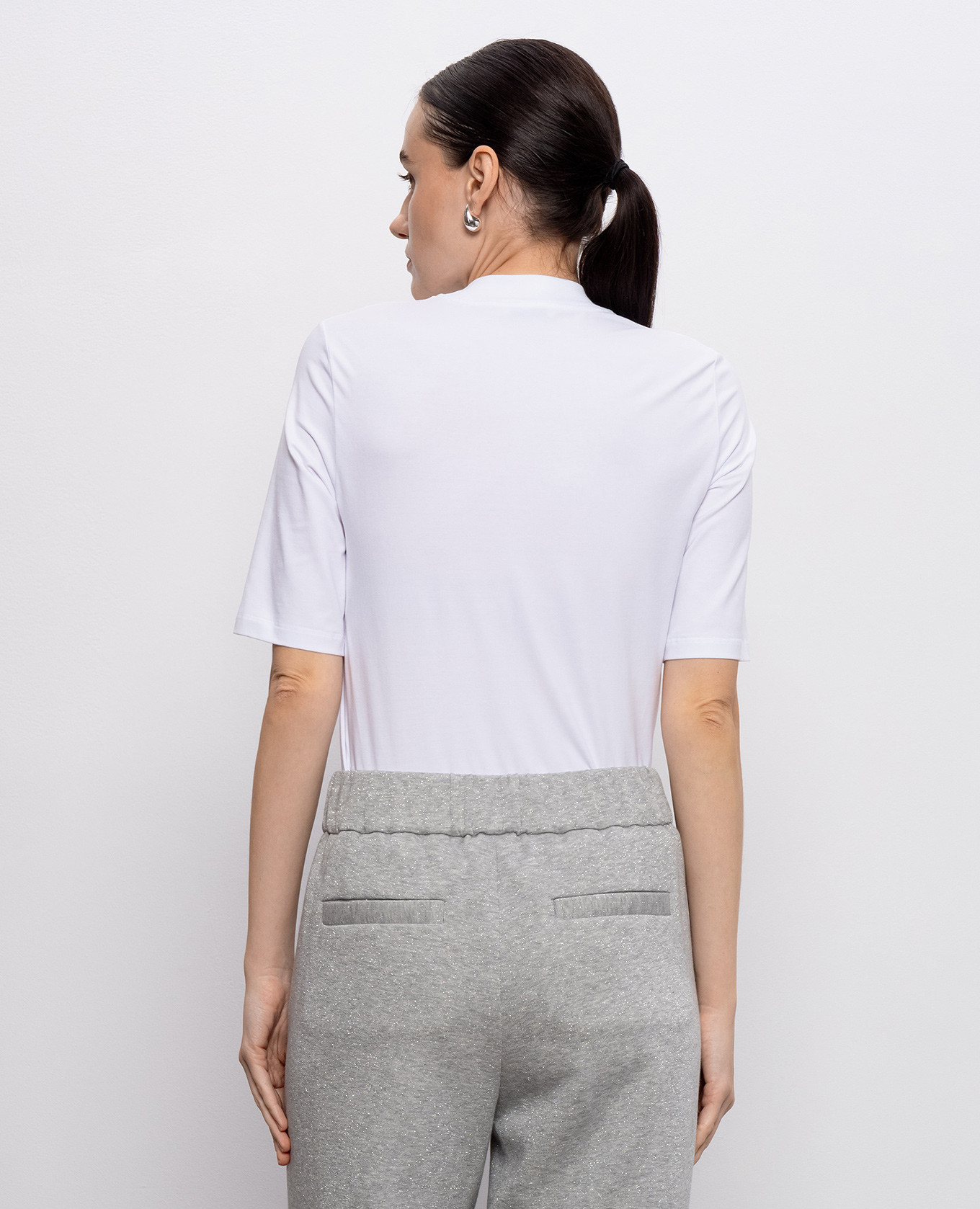 White T-shirt with a monil chain Peserico 4