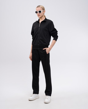 Palm Angels Black pants with logo print PWCJ036S25FAB001
