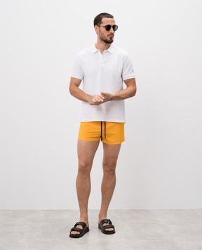 Vilebrequin Yellow swim shorts with logo patch MANH9E00