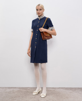 Valentino Blue wool and silk midi dress 7B3VAG101CF