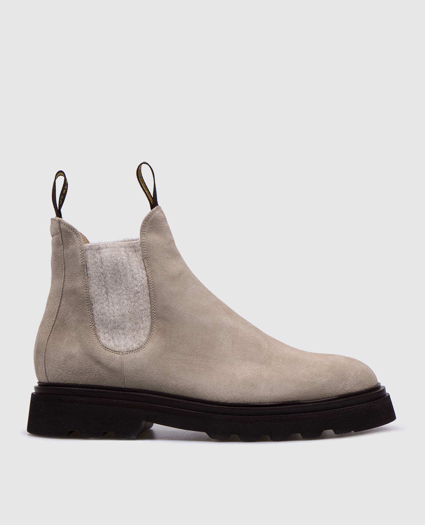 Nou Doucal's Beige suede Chelsea boots with logo