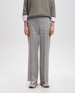 Peserico Gray linen and wool trousers P0478305814
