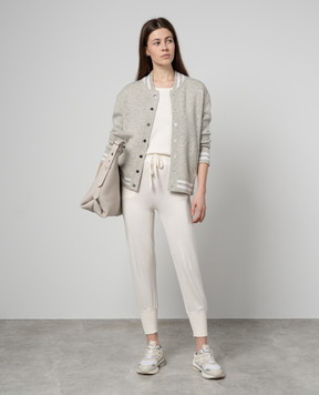 Allude White joggers with silk and cashmere 24262024
