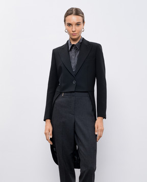 Peserico Black tailcoat with branded patch E0165001934