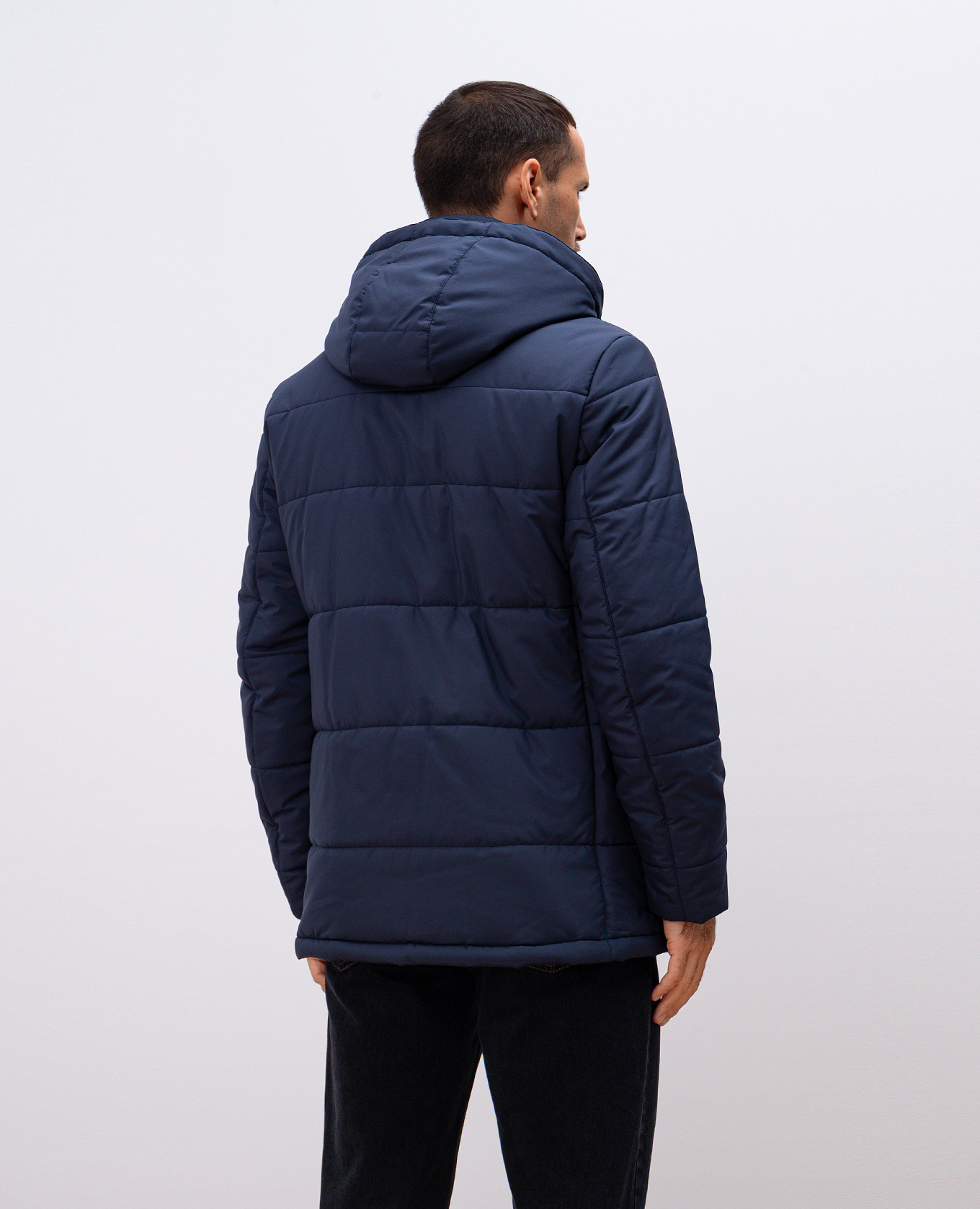 Blue quilted jacket with logo monogram engraving Cashmere&Whiskey 4