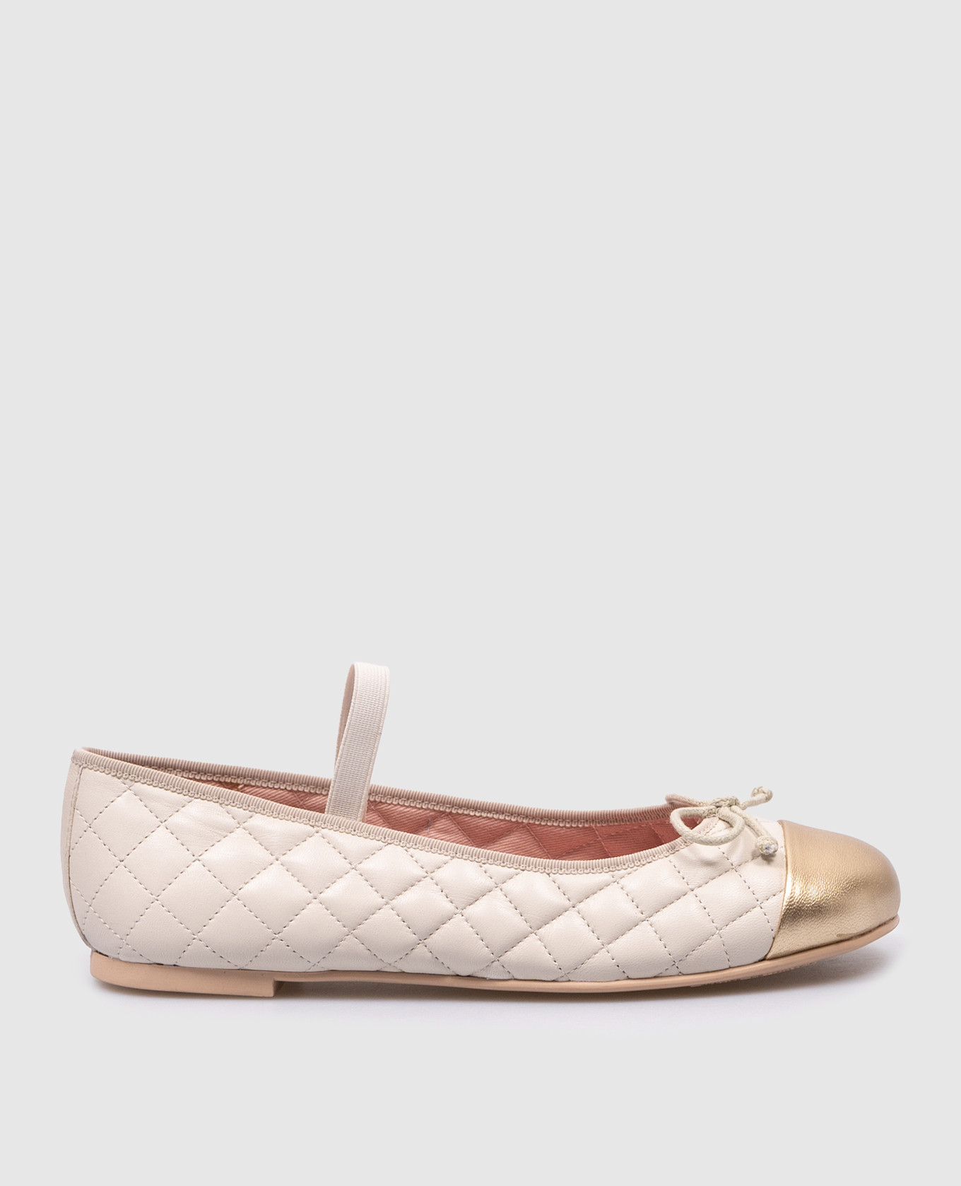 Children's beige leather ballet shoes hannah pretty ballerinas