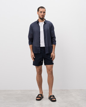 Vilebrequin Blue swim shorts with logo emblem embroidery MOOAB9I3