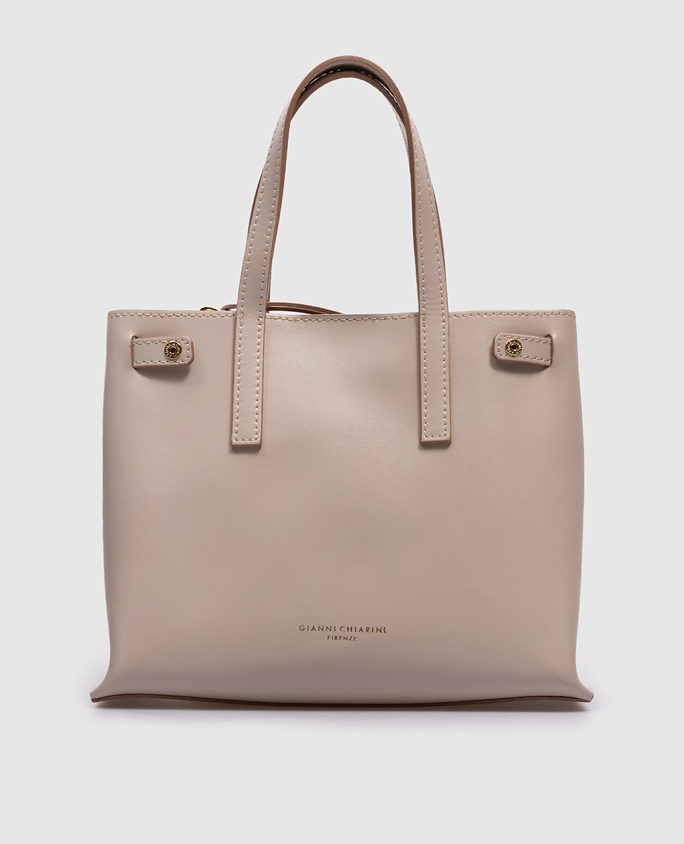 

ALTEA beige leather tote bag with logo print Gianni Chiarini