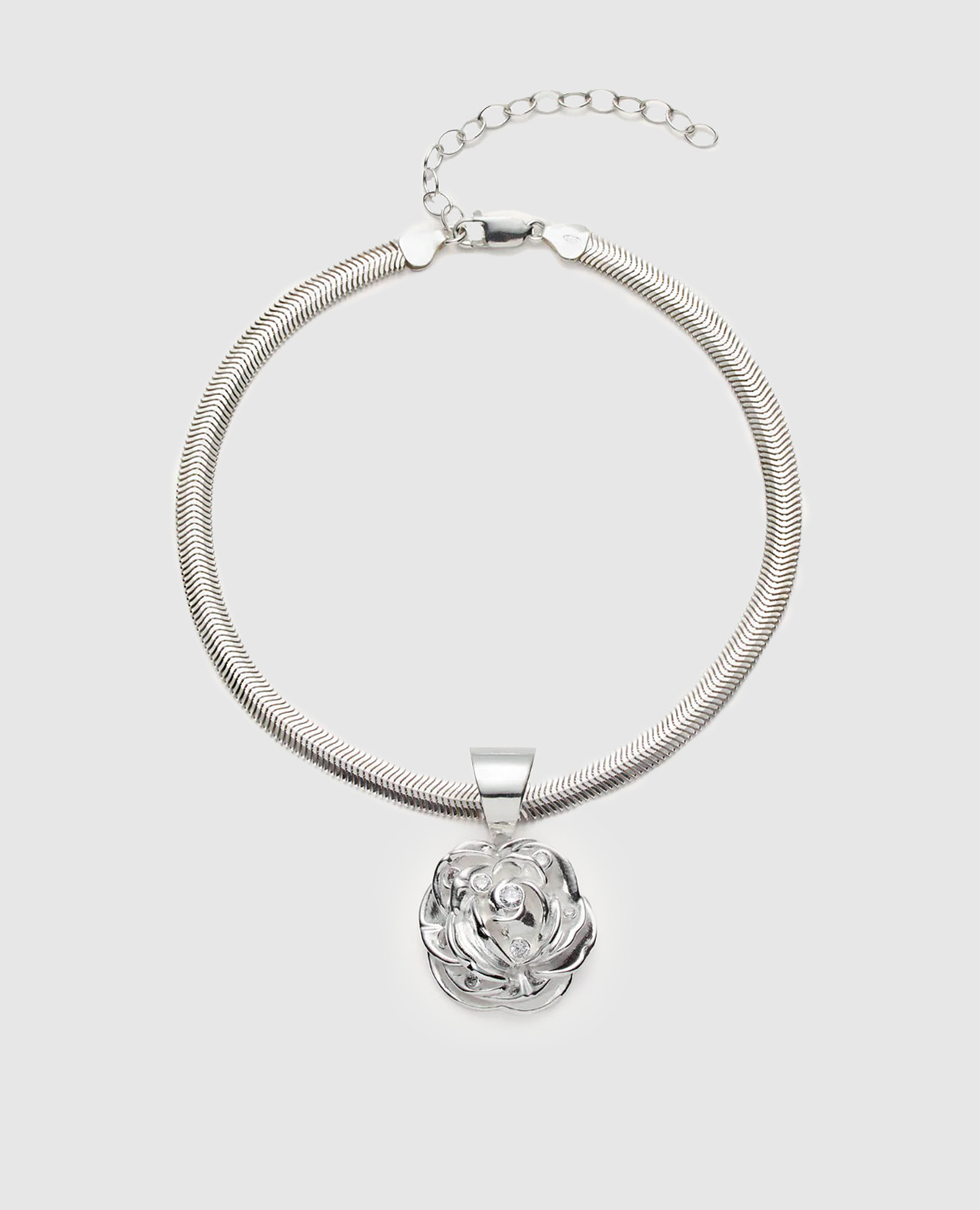 

Silver necklace with a rose pendant Magda Butrym