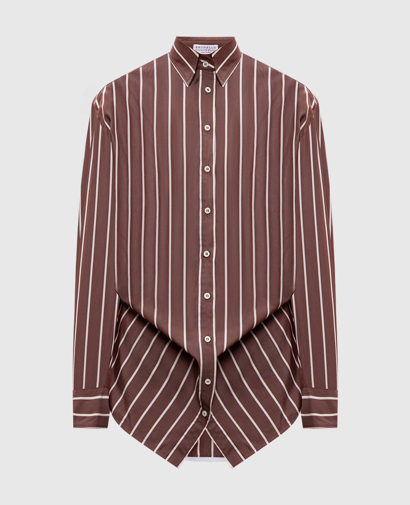 

Brown striped silk blouse Brunello Cucinelli