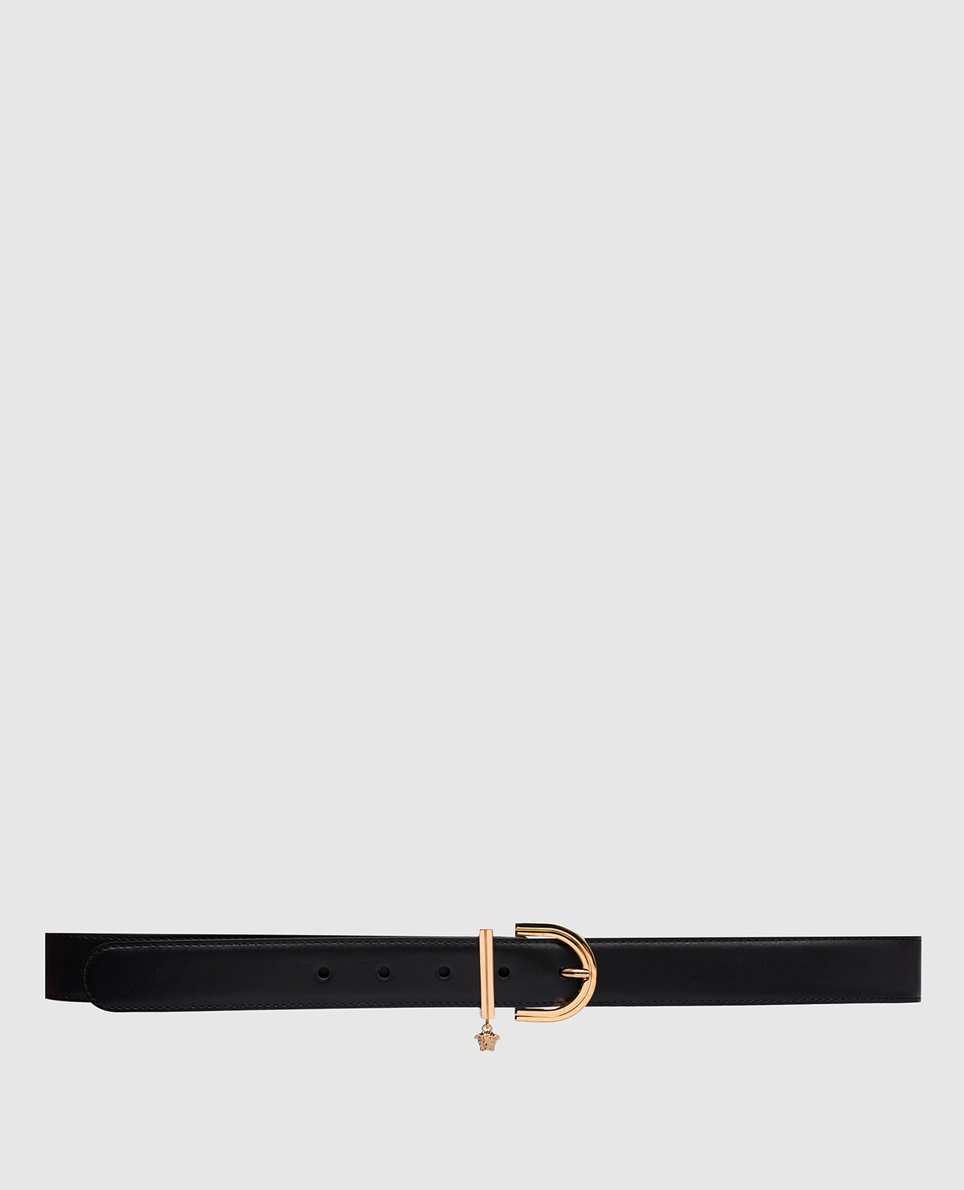 Medusa black leather belt versace