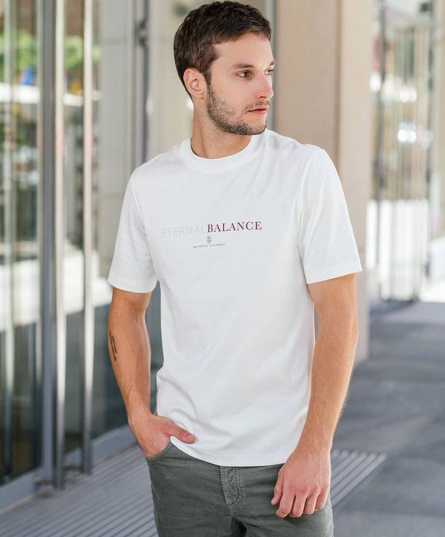 Brunello Cucinelli - White t-shirt with logo print M0B138433