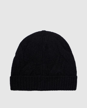 Solotre Black cap made of wool and cashmere M3S0116S