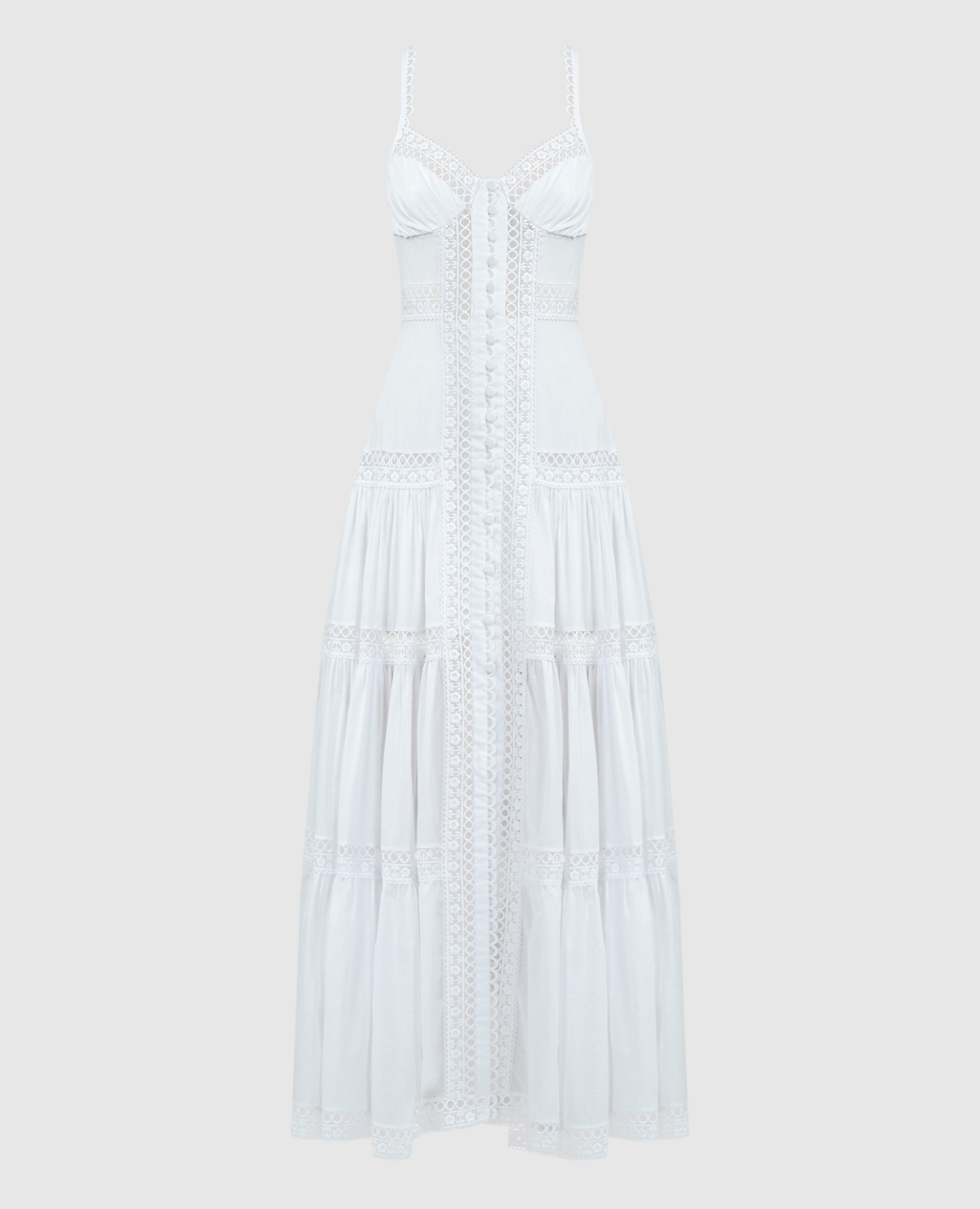 White Ardele shirt dress with lace Charo Ruiz