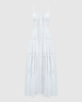 Charo Ruiz White Ardele shirt dress with lace 241641