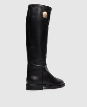 Giuseppe Zanotti Lidia black leather boots with logo I580007