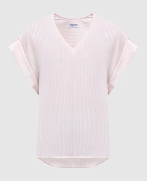 Dondup Pink striped top with monogram logo DC408EF0151D002