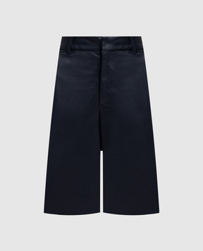 Simonetta Ravizza Navy Leather Bermuda Shorts BERMUDA