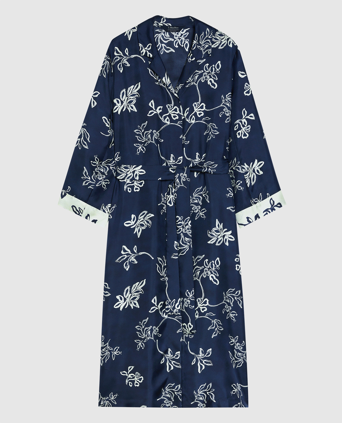 

TIMEO blue silk shirt dress with floral print Max Mara