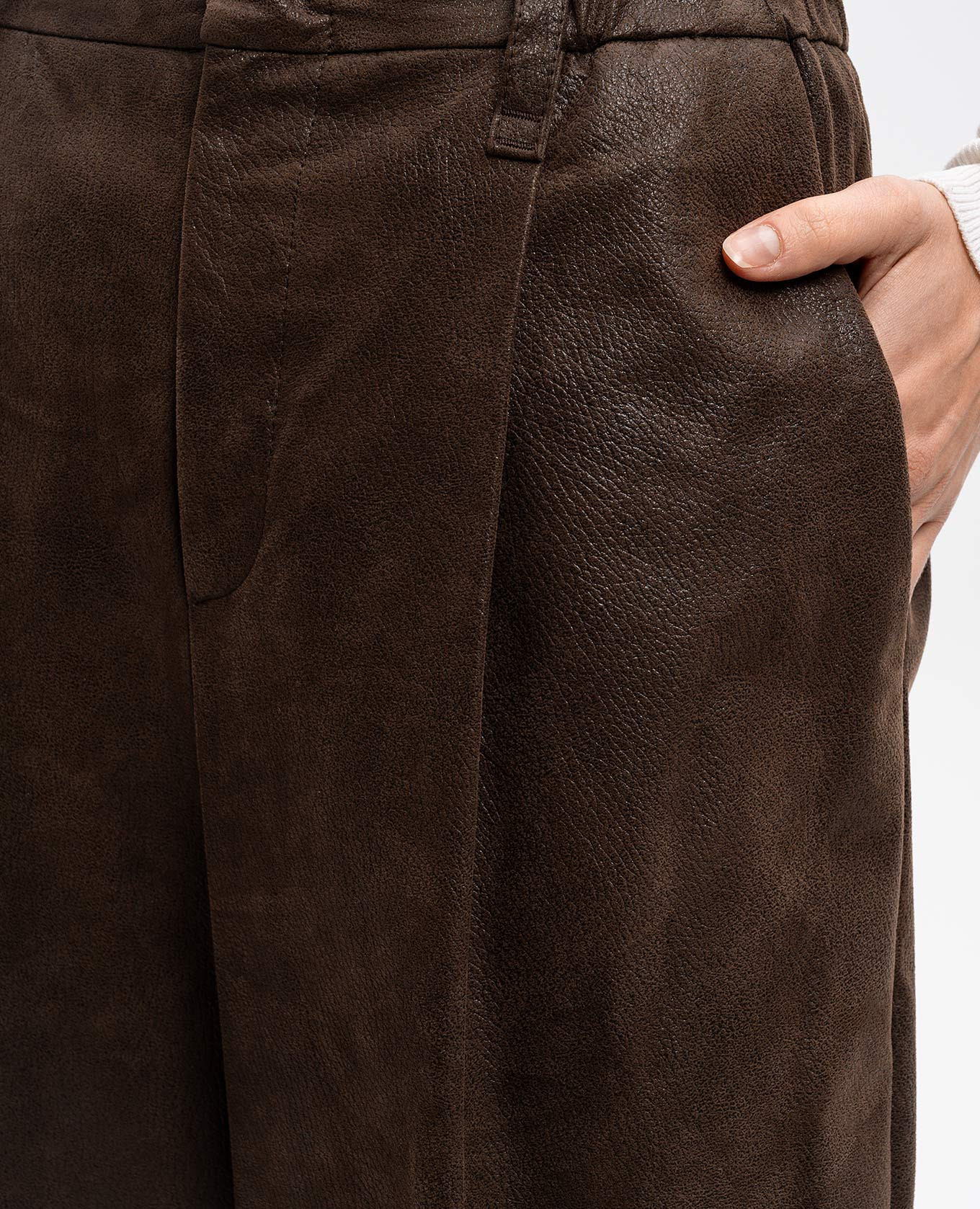 Brown leather pants Brunello Cucinelli 5