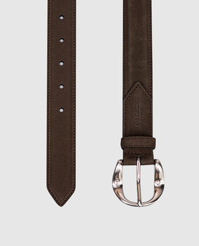 J&M DAVIDSON Brown Nubuck Disk Belt BDBB0XXNB30