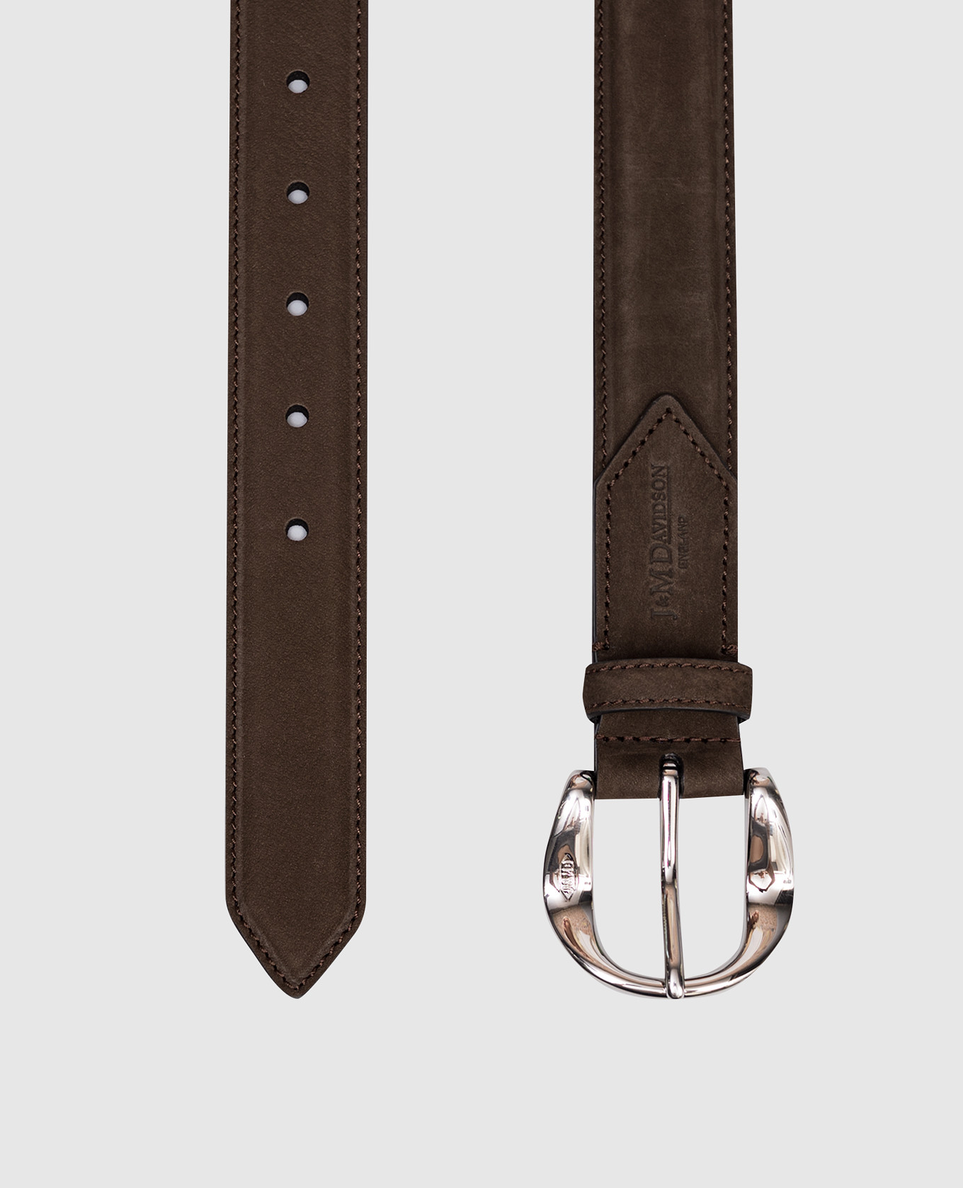Brown Nubuck Disk Belt J&M DAVIDSON 3