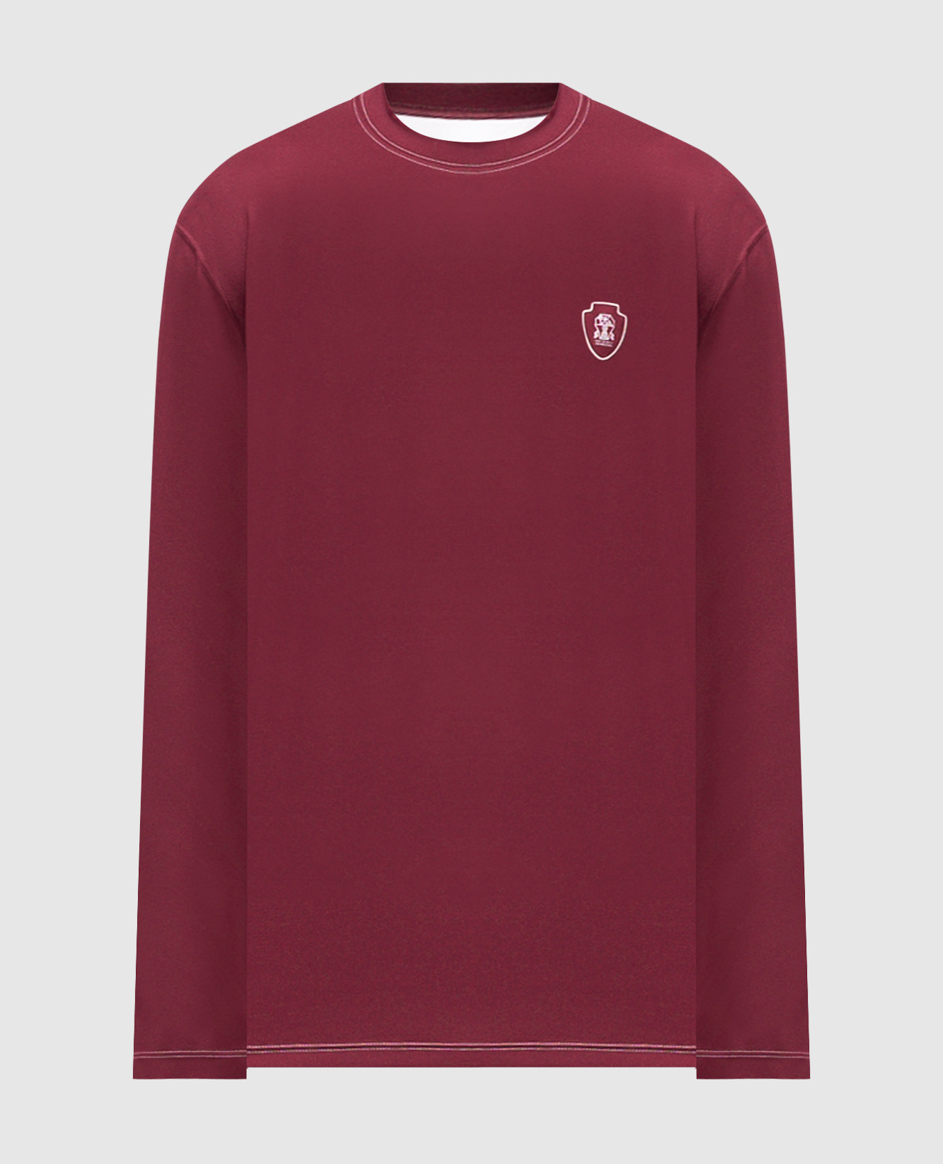 Burgundy long sleeve with logo emblem Brunello Cucinelli
