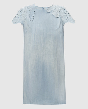 Ermanno Scervino Blue dress with applique D462Q356EMY