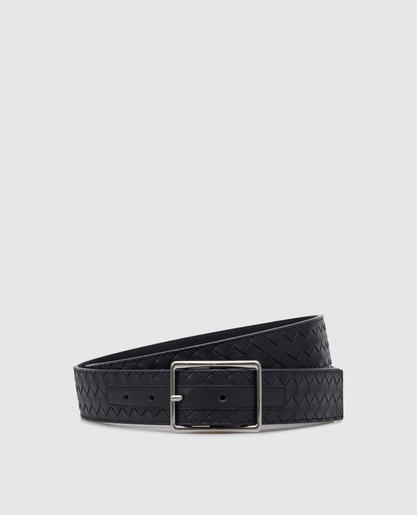 

Blue leather belt with Intrecciato weave Bottega Veneta