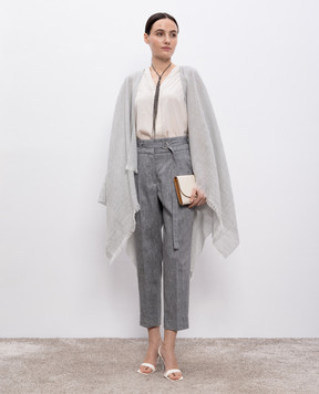 Peserico Gray linen and wool pants P04597A05814