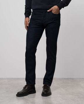 Cashmere&Whiskey Blue jeans with logo engraving SOVERATO871