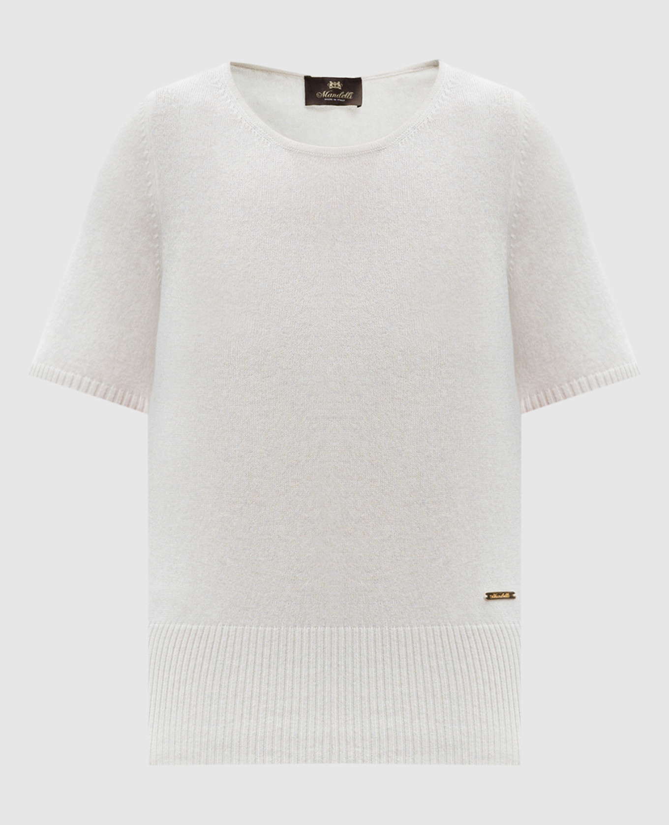 

White logo cashmere top Enrico Mandelli