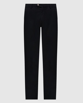 Marco Pescarolo Black Vento chinos with silk VENTO5103