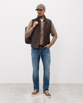 Kiton Brown wool cardigan UMK0806